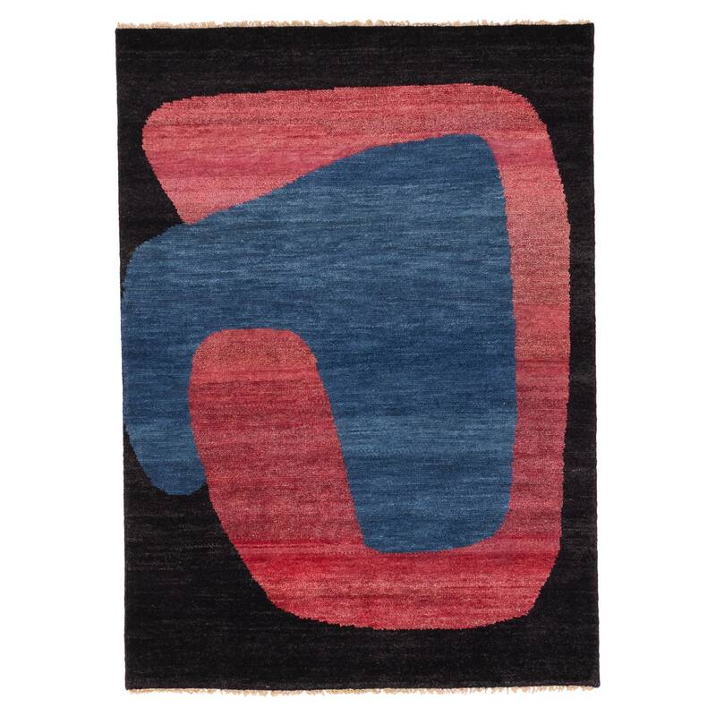 ECARPETGALLERY Hand-knotted Peshawar Ziegler Black, Blue Wool Rug - 4'10 x 6'8