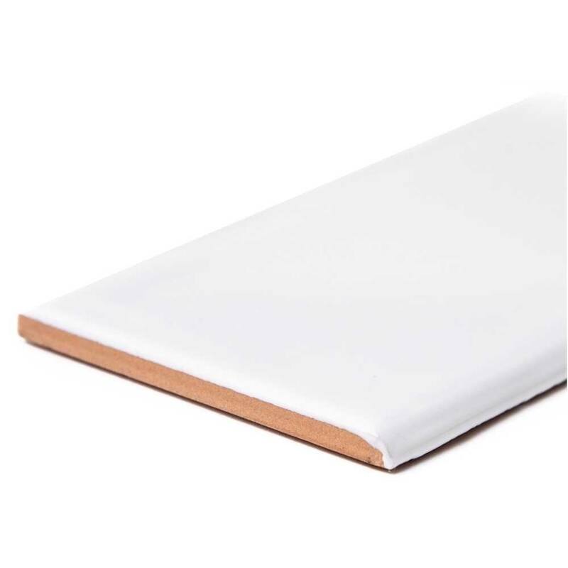 The Tile Life Fresno 3x6 White Ceramic Bullnose Wall Tile - 3 x 6 - 1 Piece