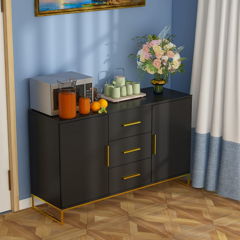 47" Buffet Credenza with Double Doors and 3 Drawers - 47.2"L