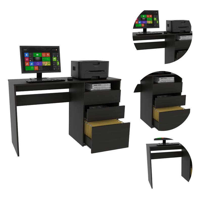 Dublin 3 Drawer Computer Desk with Shelf