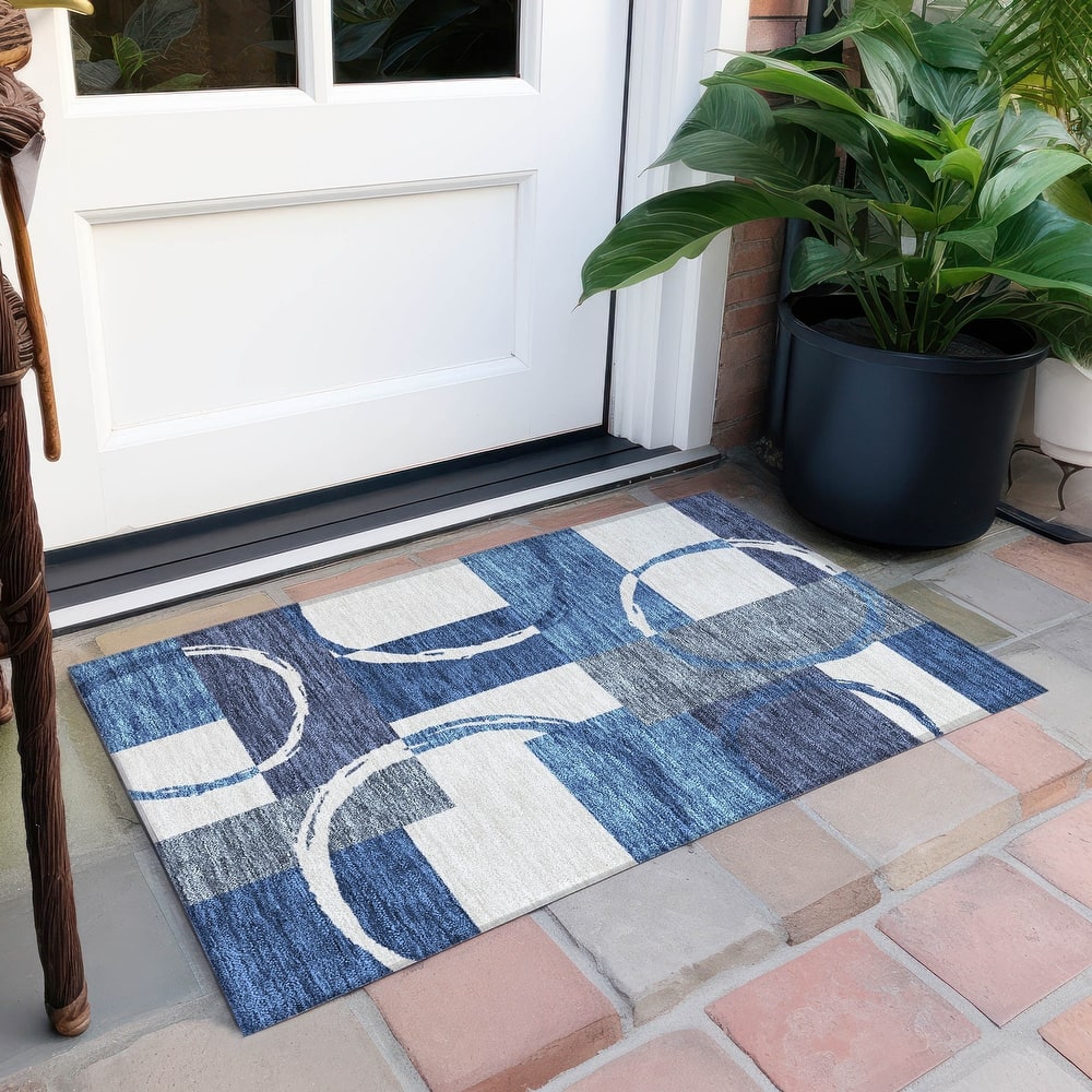 Machine Washable Indoor/ Outdoor Contemporary Chantille Rug