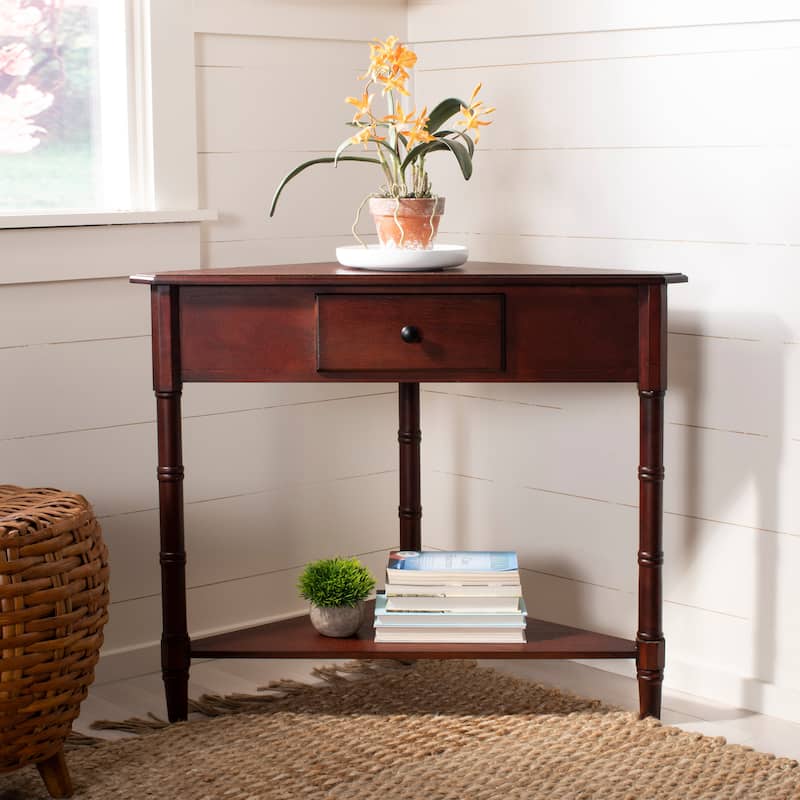 SAFAVIEH Calla Grey Corner Table - 33.9" x 17.3" x 28" - 34Wx17Dx28H