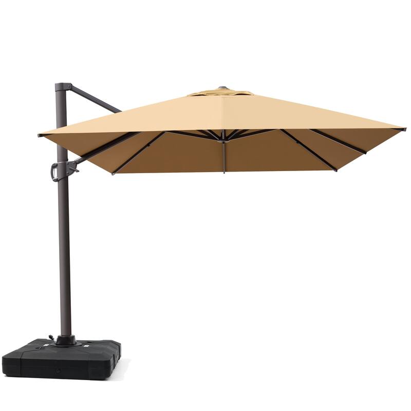 10x12.5 FT Outdoor Patio Cantilever Umbrella with Base