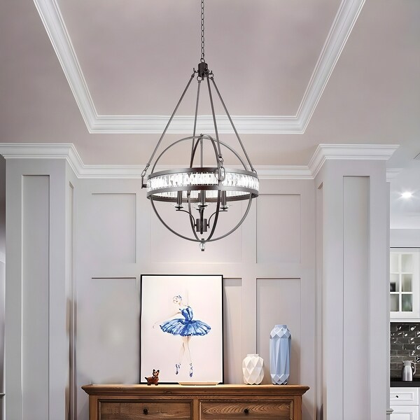 Crystal Orb Pendant Light Bohemian 4 Light Oil Bronze or Silver Luxury Chandelier N A On Sale Bed Bath Beyond 39766817