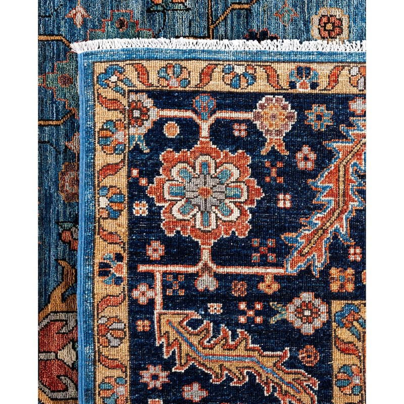 Serapi One-of-a-Kind Hand-Knotted Area Rug - Blue - 9' 10" x 13' 10"