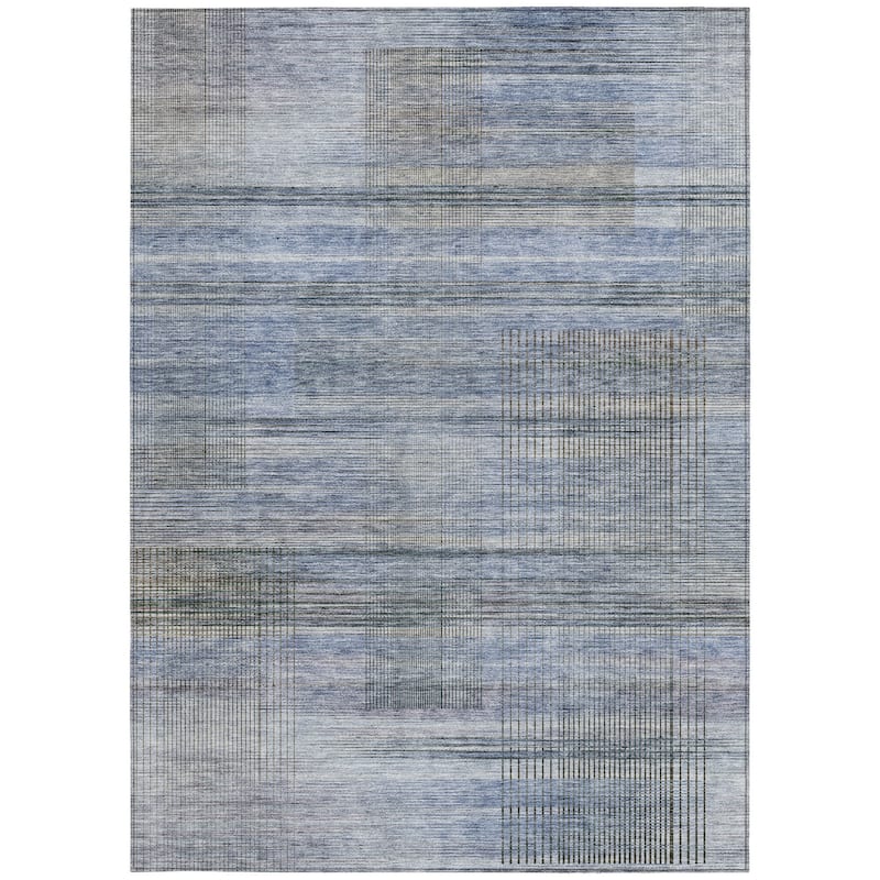HomeRoots Striped Transitional Rectangle Outdoor Rug
