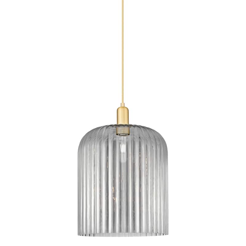Innovations Lighting 716-1P-18-12 Bridal Veil Pendant Bridal Veil 12" - Satin Gold / Light Smoke