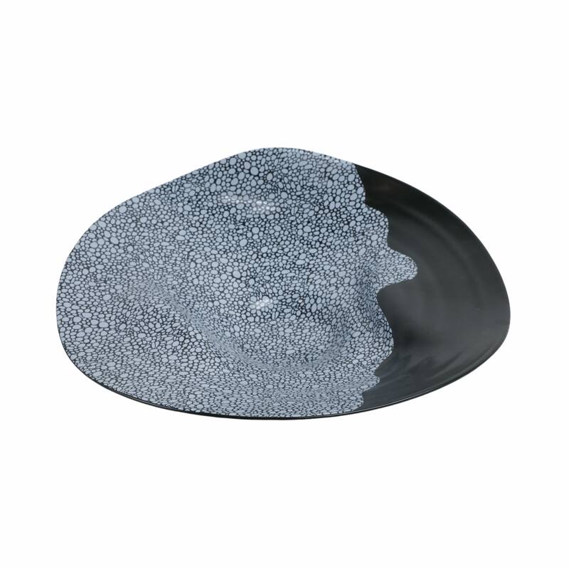 Decorative Ceramic Pebble Inspired Pattern Bowl - Black