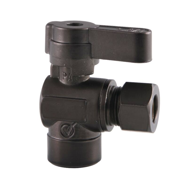 Baseline 1/2" Sweat x 3/8" OD Comp Angle Stop Valve - Oil Rubbed Bronze