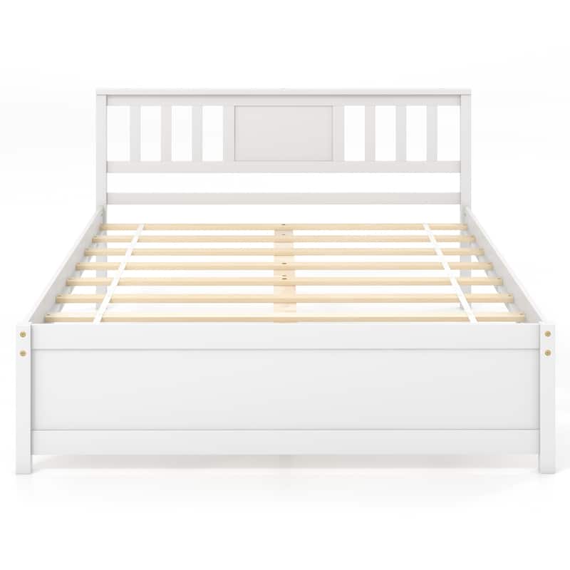 Gymax Twin / Queen / Full Size Bed Frame w/ Headboard Wood Slat