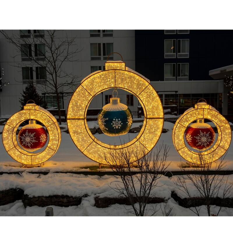 Lighted Commercial Grade LED Christmas Ornament Display Decoration - 11.75' - Warm White