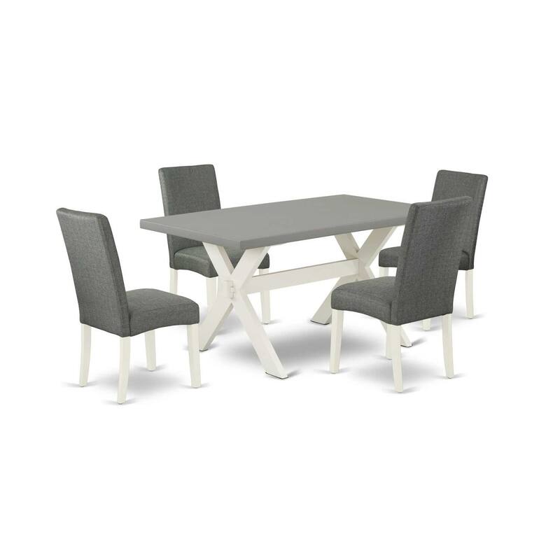 5-Piece Rectangle Natural Oak Finish Solid Wood Top Dining table with 4 Chairs with