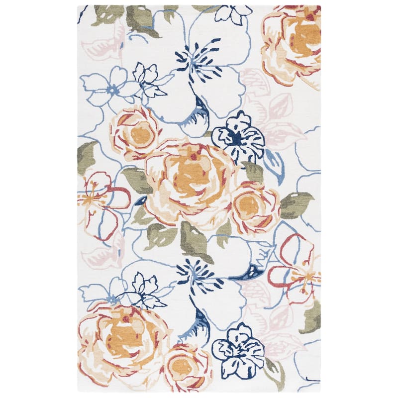 SAFAVIEH Handmade Jardin Roqhaia Floral Wool Rug