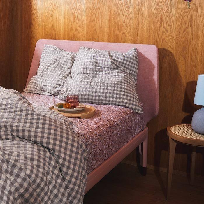 JUNA Bæk&Bølge Duvet Cover Set, Grey/Birch