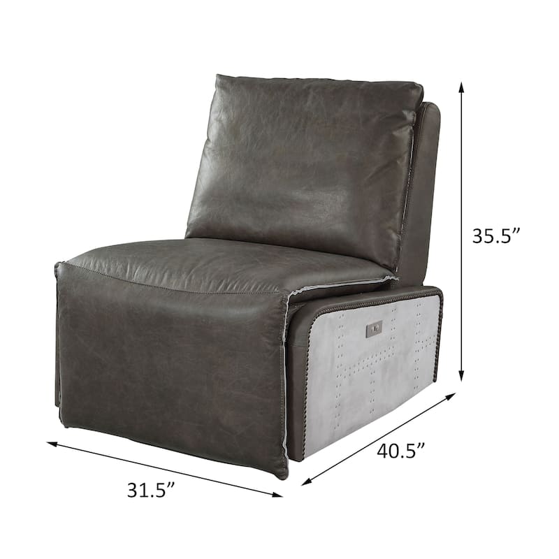 Bothell Gray Aluminum Patchwork Recliner