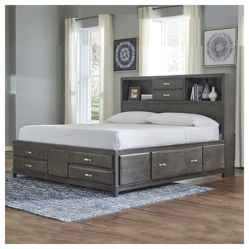 Signature Design By Ashley Caitbrook Storage Bed with 8 Drawers - Grey - California King