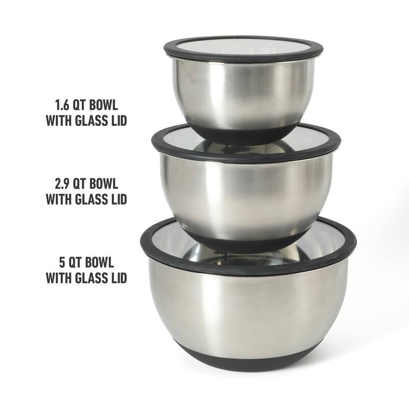 Calphalon Orbit 3 Piece Mixing Bowl Set W/ Lid