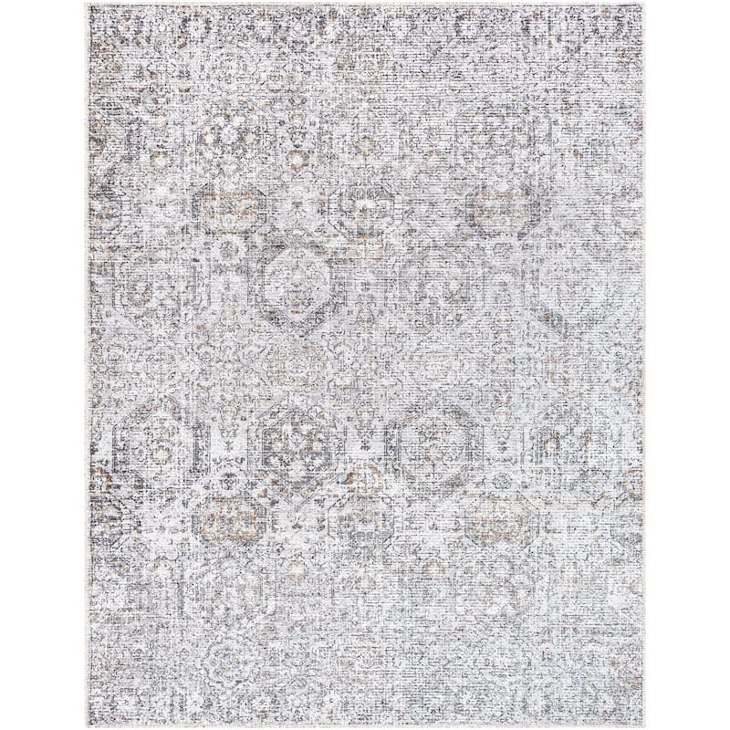 Livabliss Traditional Vinny Diamond Washable Area Rug