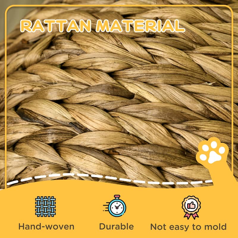 Pawhut Banana-Leaf Condo Pod Elevated Cat Bed