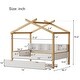 preview thumbnail 7 of 5, White Wood Frame Full House Bed with Storage and Headboard