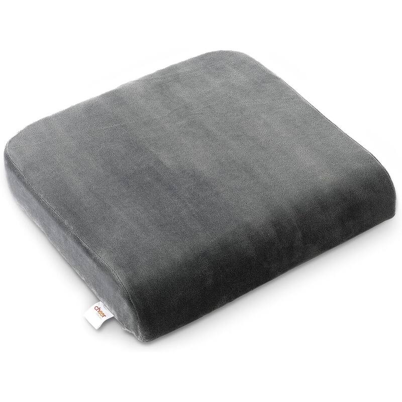 Cheer Collection Ultra Supportive Memory Foam Extra-Large Seat Cushion - Grey