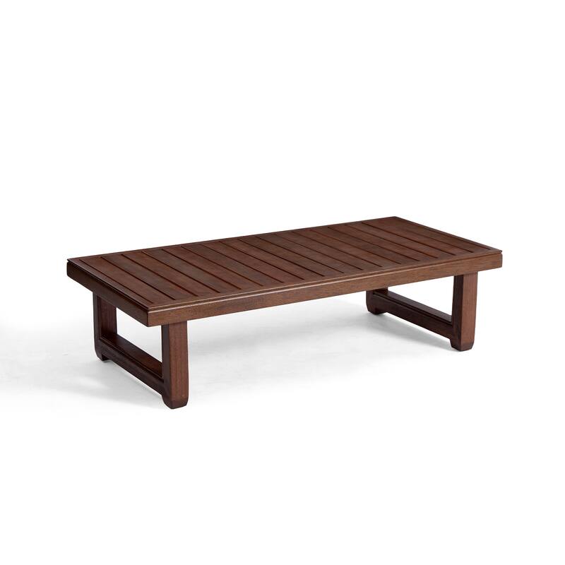 Outdoor Patio Loveseat Table Set Teak Wood with Cushion