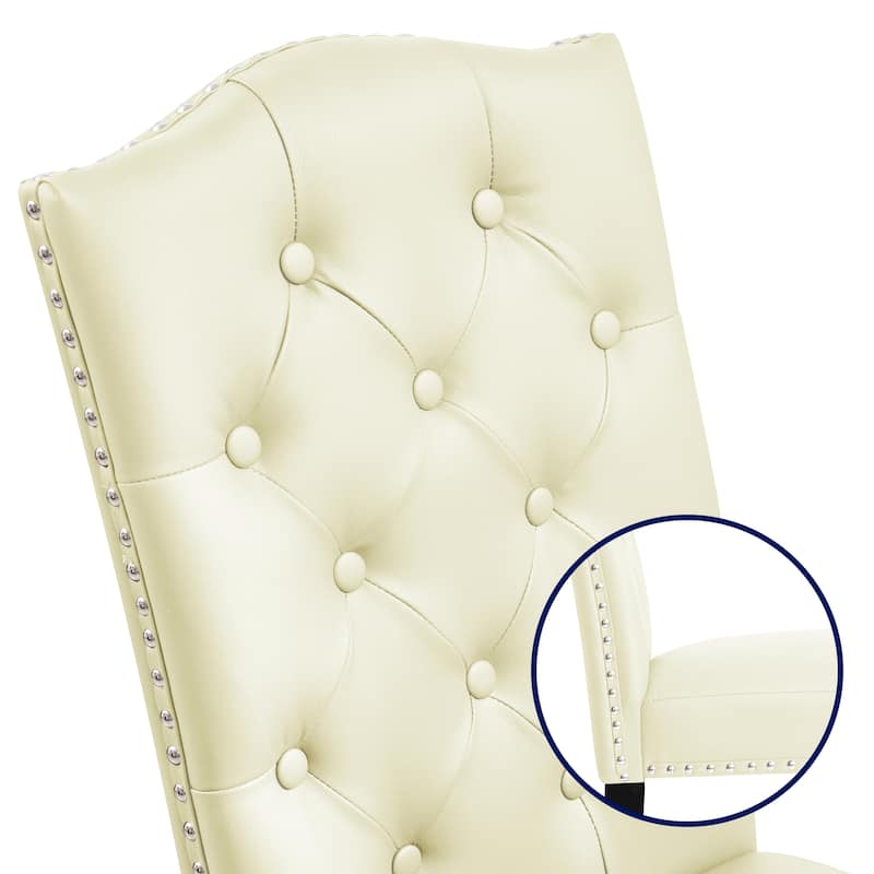 Subrtex (Set of 2) Leather Dining Chair with Riveted Button Decoration