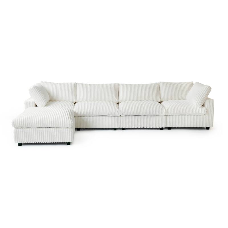 L-shaped Soft Plush Upholstered Modular Sectional Sofa Deep Living Room Couch
