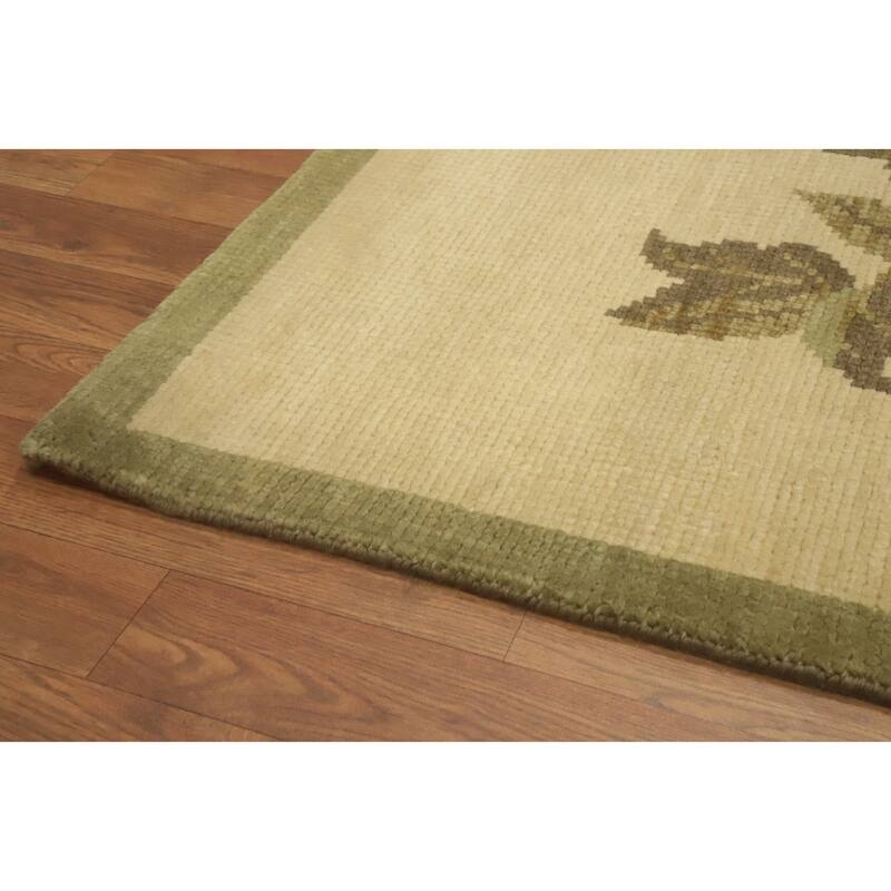 All-Over Floral Indian Area Rug 6x10 - 10' 1'' X 6' 5''