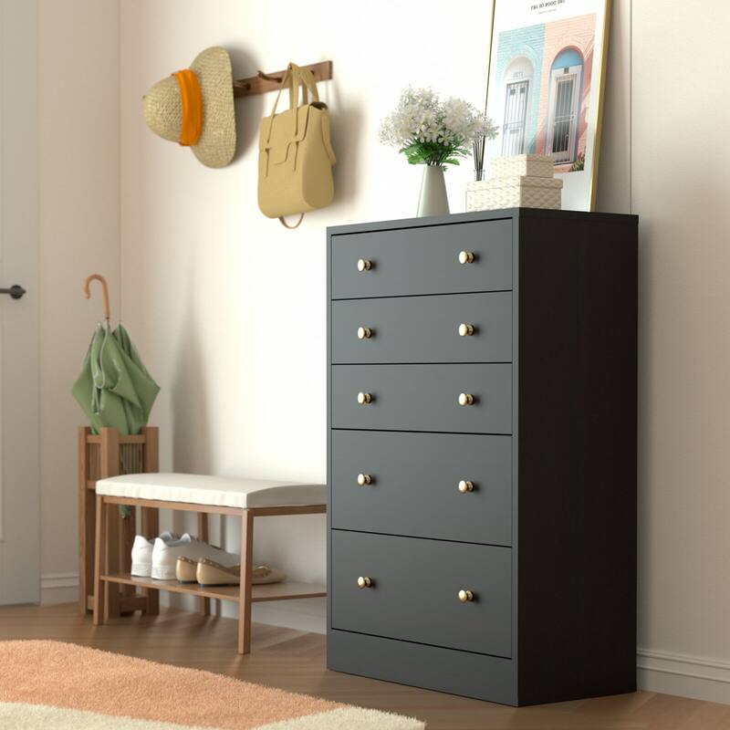 VEIKOUS 31.5''W 5-Drawer Chest of Dresser Storage Clothes Organizer for Bedroom
