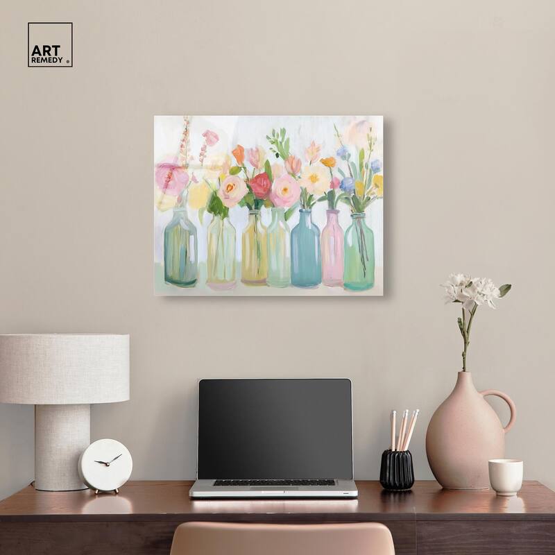 Bottled Blooms Acrylic by Art Remedy, Ready to Hang