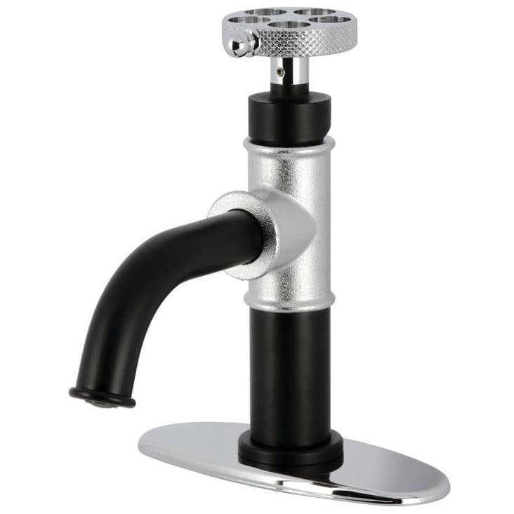 Kingston Brass KSD282.RKX Webb 1.2 GPM Single Hole Bathroom Faucet - Matte Black / Polished Chrome