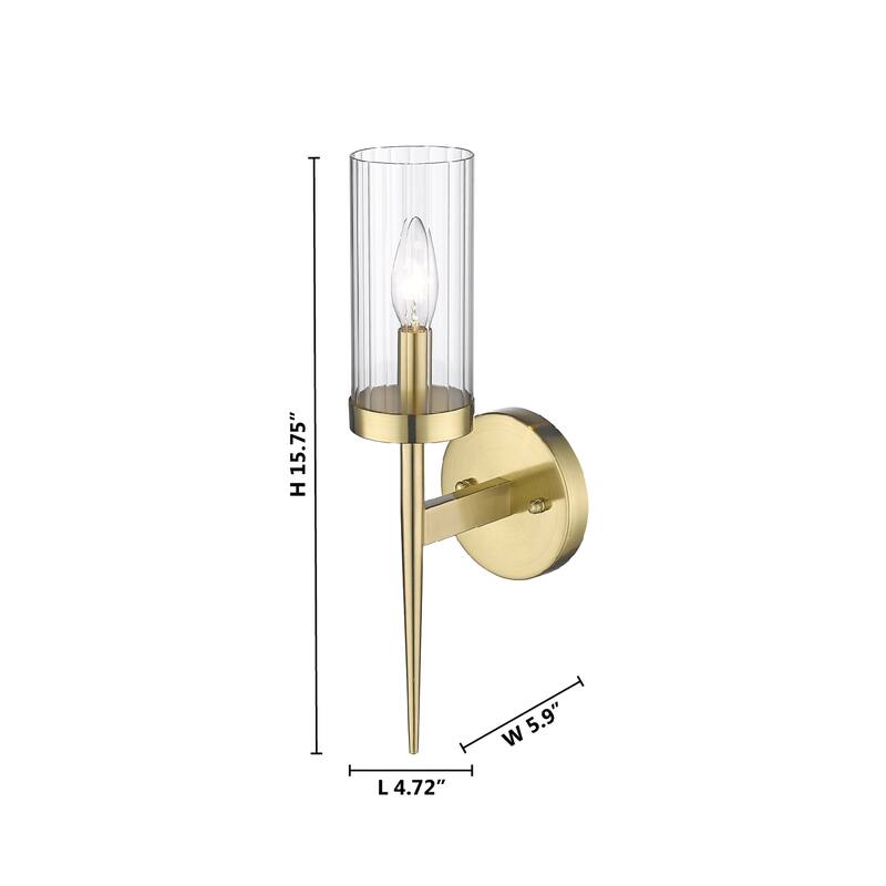 1 Light Chrome Wall Sconce With A Glass Shade