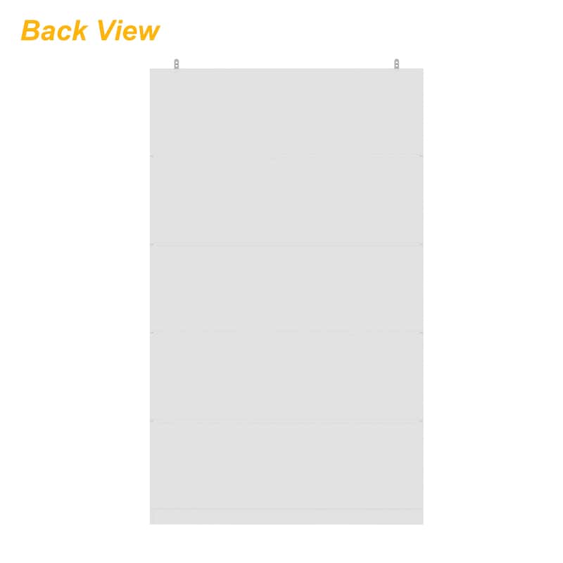 White Wardrobe Closet with Adjustable Shelves Solid Wood Frame Storage Cabinet for Home Organization