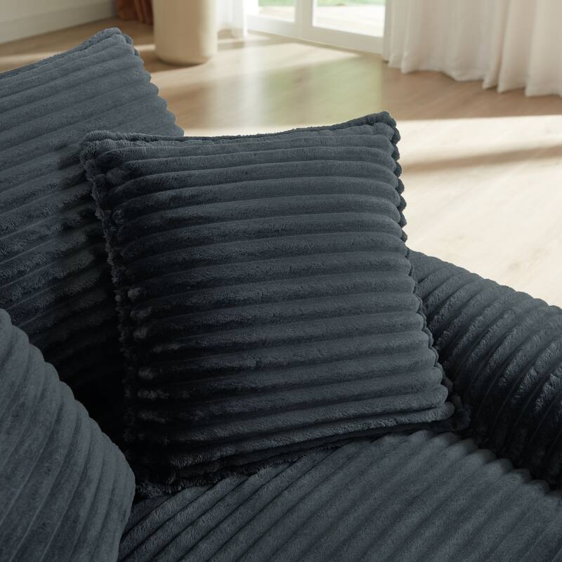 51.97" Modern Comfortable Cushioned Compression Single Sofa with Footrest