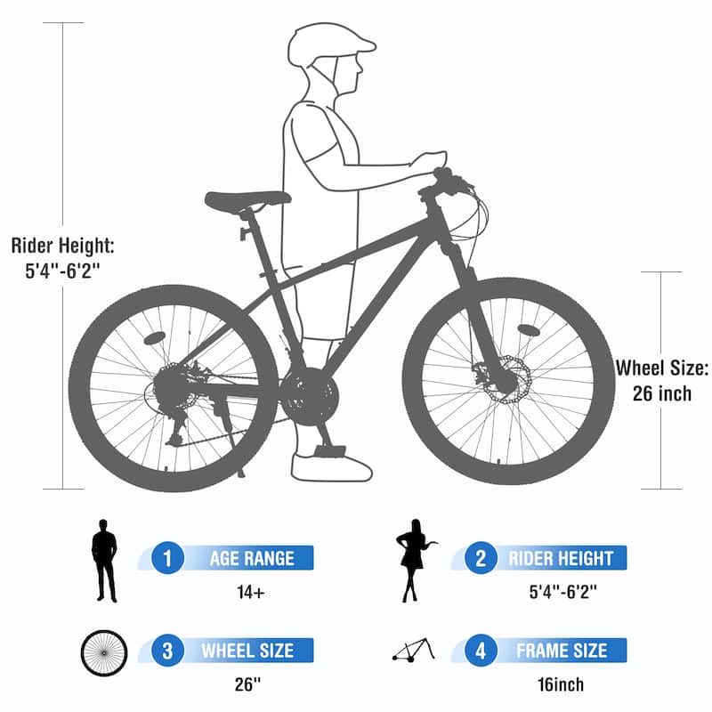 26-Inch Mountain Bike with 8-Speed Gears, Suspension Fork, Double Disc Brakes, and Kenda Tires for Adults