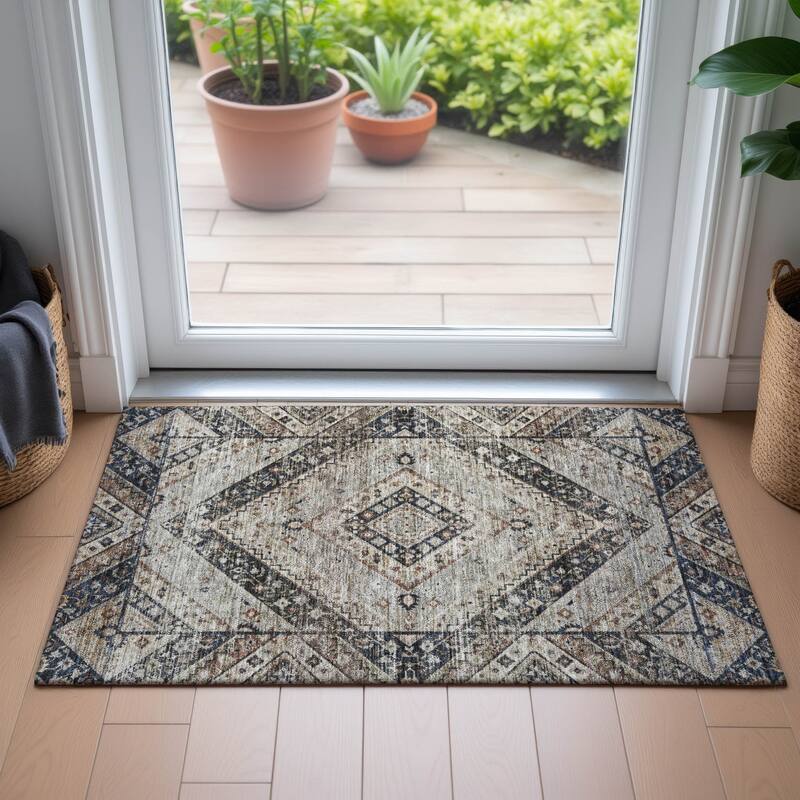 Machine Washable Indoor/Outdoor Traditional Ali Chantille Rug