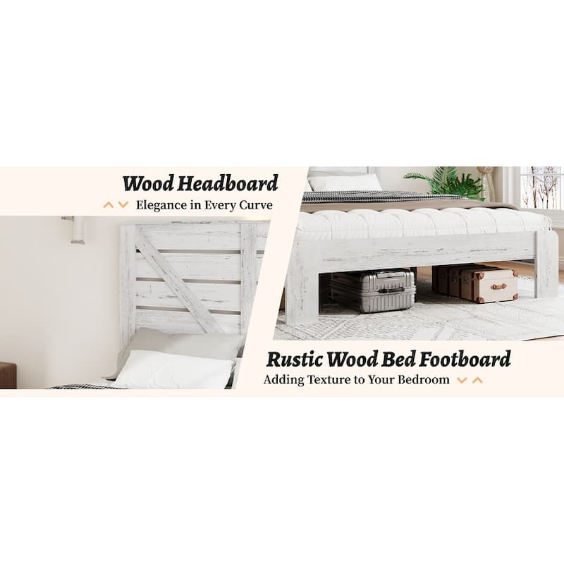 Versatile Wood Platform Bed Frame with Silent Assembly