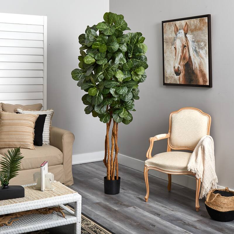 7' Fiddle Leaf Fig Artificial Tree - Green
