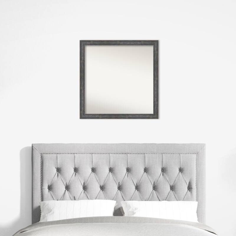 Angled Non-Beveled Wood Framed Wall Mirror