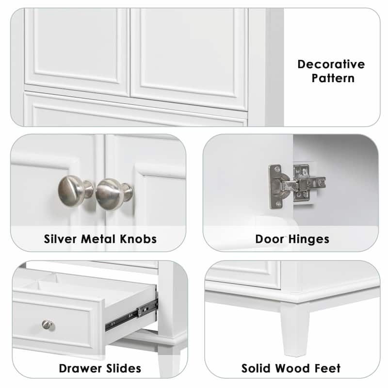 30" Bathroom Vanity Base Cabinet with Doors and Drawer