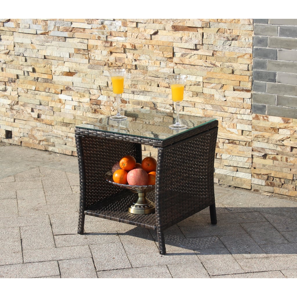 Outdoor patio Furniture 1 Coffee Table with clear tempered glass