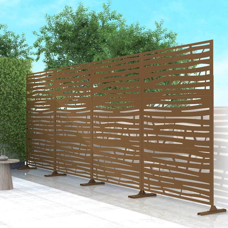 Jungle Metal Privacy Screen Panel Free Standing - 72*47