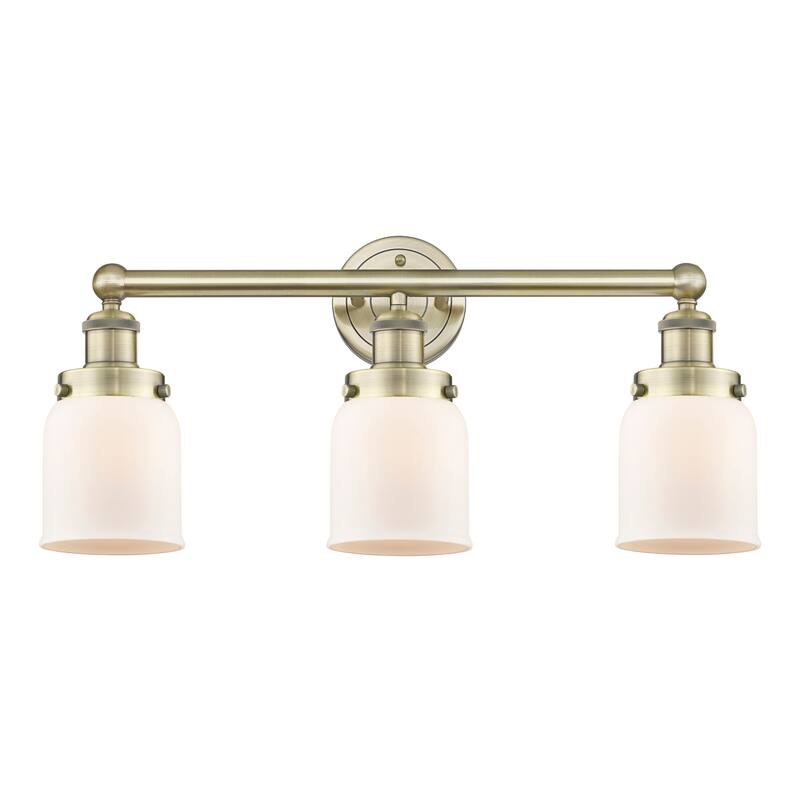Innovations Lighting 616-3W-10-25 Bell Vanity Bell 3 Light 25" Wide - Antique Brass / Matte White / Multi-Colored