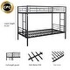 preview thumbnail 4 of 12, Black Twin over Twin Metal Bunk Bed with Noise-Reducing Design