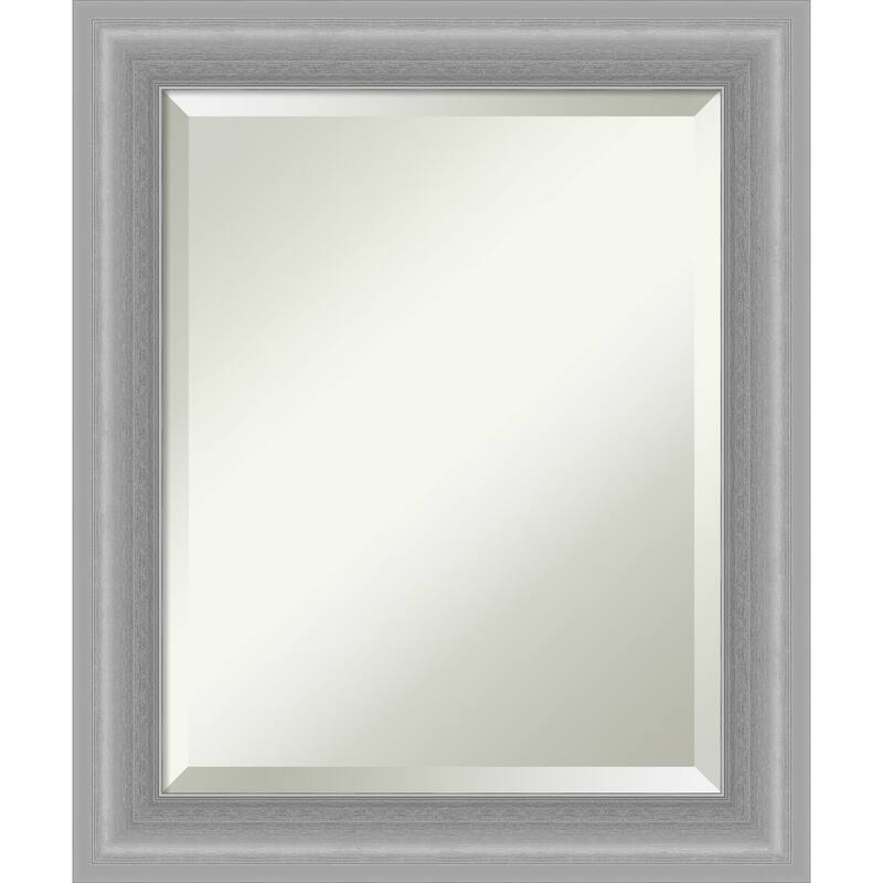 Beveled Wall Mirror - Peak Polished Nickel Narrow Frame - Peak Polished Nickel Narrow