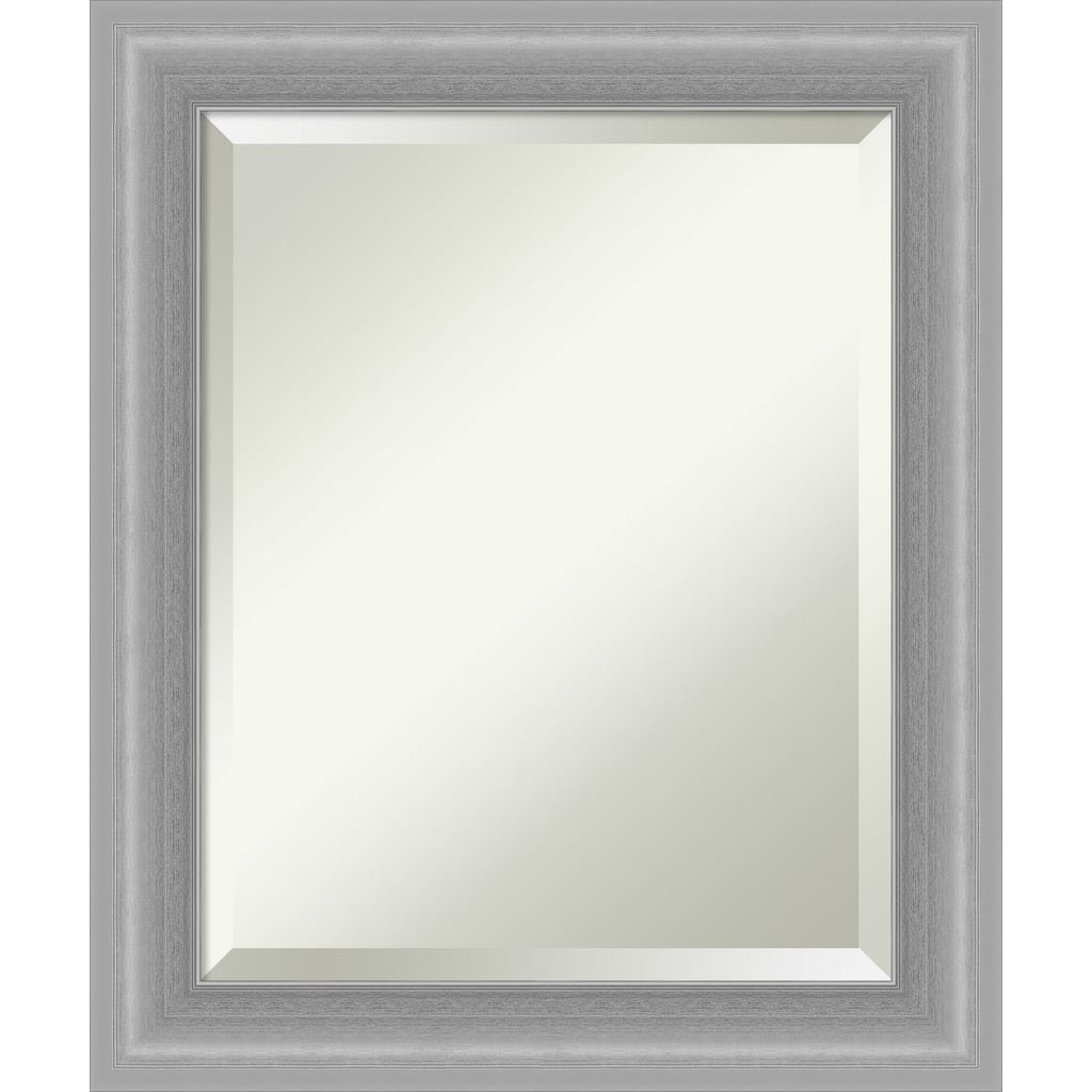 Beveled Wall Mirror - Peak Polished Nickel Narrow Frame - Peak Polished Nickel Narrow