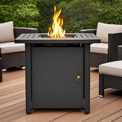 30" Propane Square Steel Gas Fire Pit with 50000 BTU