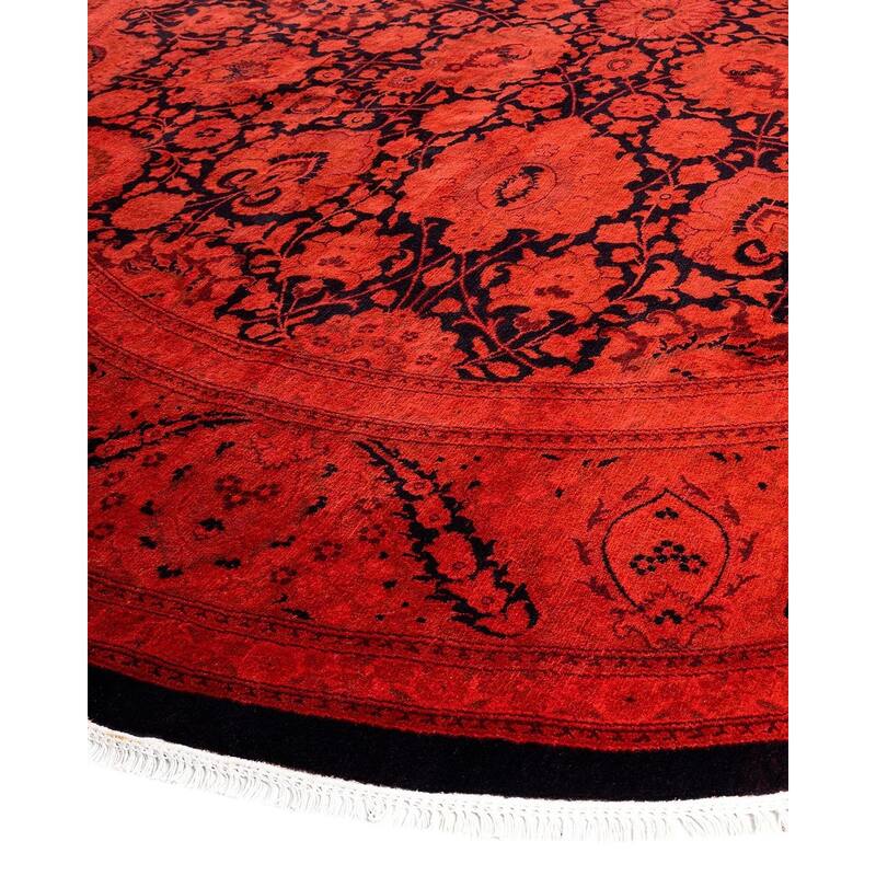 Fine Vibrance, One-of-a-Kind Hand-Knotted Area Rug - Orange, 8' 1" x 8' 1" - 8' 1" x 8' 1"