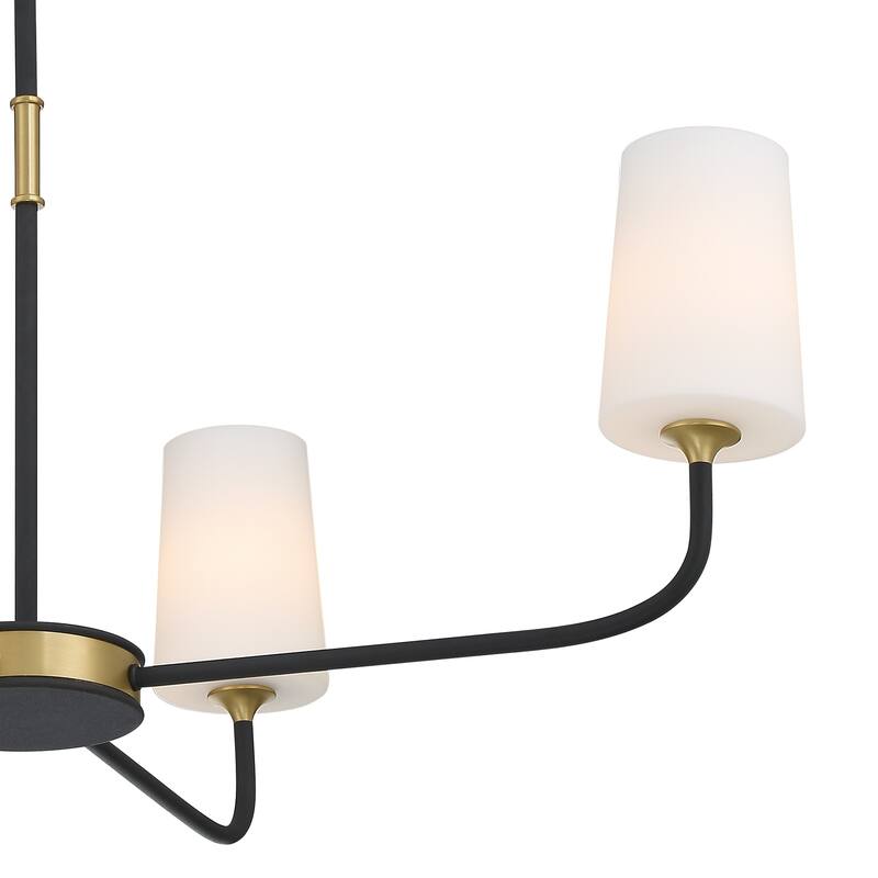 Niles 4 Light Black Forged & Modern Gold Chandelier - 34"W x 22.25"H